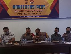 Konfresi Pers Akhir Tahun 2021,! Ini Kata Kapolres Aceh Jaya..