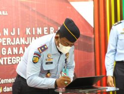 Kalapas Kelas III Calang Hadiri Deklarasikan dan Teken Janji Integritas Kinerja Kanwil Kemenkumham Aceh 2022