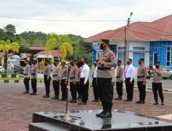 Kapolres Aceh Jaya Lakukan Sertijab Pejabat Utama dan Satu Kapolsek