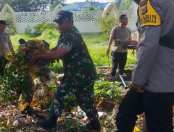 TNI-POLRI Pidie Jaya Laksanakan Gotong Royong Bersama Warga Wujudkan Sinergitas Abdi Negara