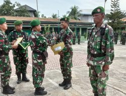 Kodim Pidie Lakukan Upacara Mingguan dan Pelepasan Purna Tugas Personel TNI