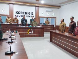 Pj Bupati Aceh Jaya Hadiri Rapat Koordinasi TMMD Korem 012/TU Aceh Barat