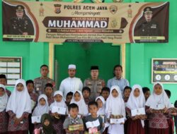 Peringatan Maulid 1444 Hijriah, Polres Aceh Jaya Santunan Anak Yatim