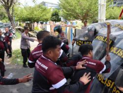 Polres Aceh Barat Menggelar Simulasi Pengamanan Aksi Unjuk Rasa