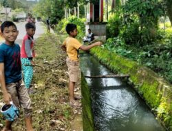 Pengairan Irigasi Panga Pucok Jadi Hiburan Baru Bagi Anak-Anak Dikala Libur Sekolah