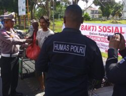 Sambut HUT Humas Polri Ke-71, Kapolres Aceh Jaya Bagikan Paket Sembako