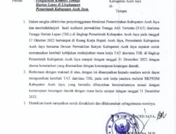 Pj Bupati Aceh Jaya Minta SKPK Usul Kembali Tenaga TAT dan THL