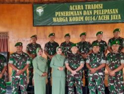 Kodim 0114/Aceh Jaya, Lepas 6 Personil Pindah Tugas, Lewat Upacara Tradisi Percepatan dan Penerimaan