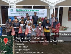 BUMG Aceh Mandiri Bagikan Daging Meugang dan Parsel Untuk Masyarakat dan Menyantuni Yatim Piatu