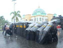 Polres Aceh Jaya Simulasi Sistem Pengamanan Kota Jelang Pemilu Serentak 2024