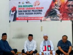 Peduli Sesama Muslim, Wartawan dan KNPI Aceh Jaya Iring Doa Bersama Untuk Palestine