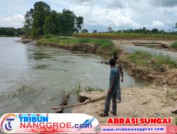 Abrasi Bantaran Krueng Teunom, Mengancam Permukiman dan Akses Perekonomian Warga