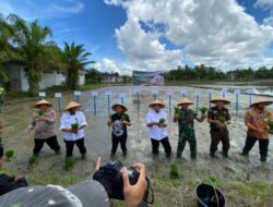 Kapolres Nagan Raya Ikut Menghadiri Kegiatan Menanam Padi Serentak