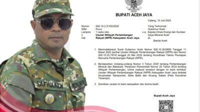 Aceh Jaya Usulkan 500 Hektar Lahan WPR ke Gubernur Aceh