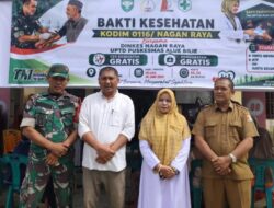 Kodim 0116/Nagan Raya Gelar Bakti Kesehatan Masyarakat Bersama Dinkes